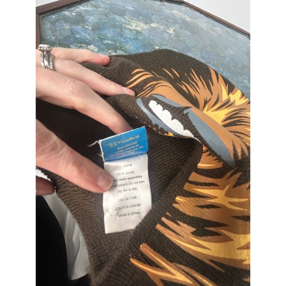 Star Wars Chewbacca Beanie Hat Brown Knit Wookiee Graphic Lucasfilm OSFM - Picture 5 of 6